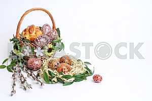 Easter eggs in a basket