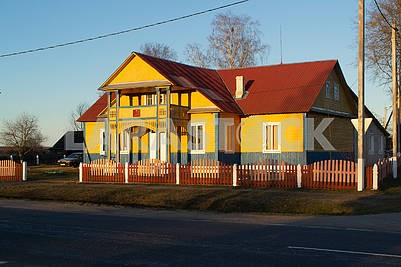 A typical wooden village house in the countryside