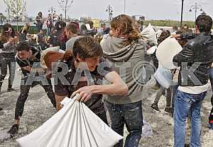 Pillow fight in Kiev