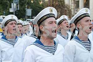 The rehearsal of the military parade in Kiev