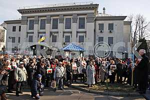 The march to the Russian Embassy in Kiev