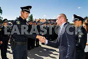Inspectors patrol police handed the officer ranks in Uzhgorod