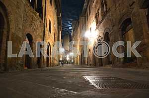 Night street in San Gimignano