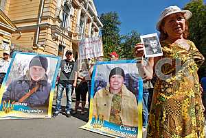 Rally of relatives Ukrainian POWs in Kiev