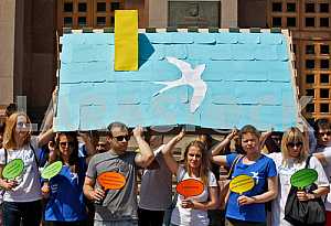 Rally of public organizations dealing with migrants from the Crimea and eastern Ukraine in Kiev