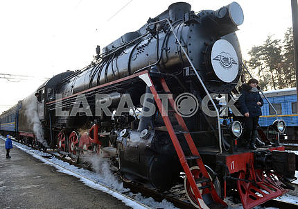 Steam locomotive train retro