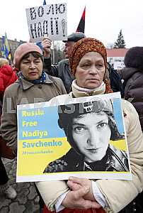 Rally of Batkivshchyna to support of Nadezhda Savchenko in Kiev