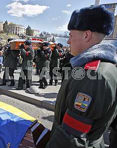 Прощание с погибшем в АТО Дмитрием Годзенко,в Киеве