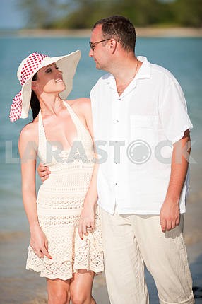 Loving couple on beach