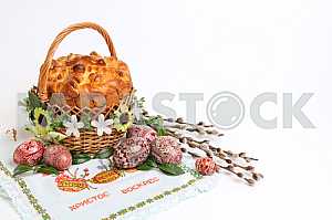 EASTER EGGS IN A BASKET