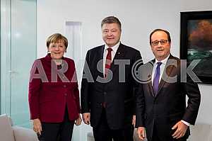 Ангела Меркель, Петр Порошенко и Франсуа Олланд