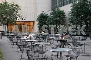 Street cafe in Manhattan. New York.
