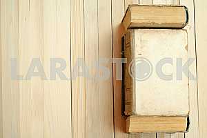 Stack of hardback books isolated on white background. Back to school. Copy space