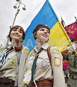 March in honor of anniversary of the foundation Plast