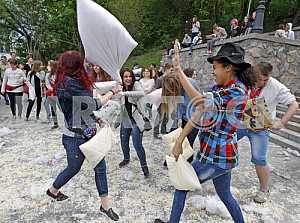 Pillow fight in Kiev