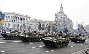 Military parade on the Independence Square in Kiev