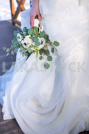 Wedding bouquet of white anemone