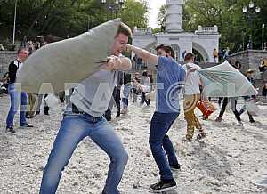 Pillow fight in Kiev
