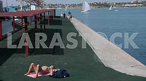 Cape Khrustalny beach in Sevastopol.