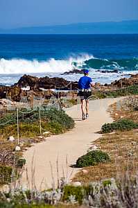 Jogging on the Pacific coast