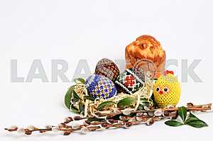 EASTER EGGS IN A BASKET