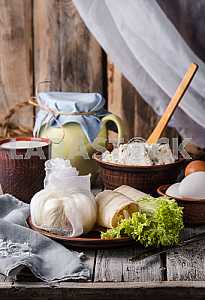 Dairy products : cheese, eggs, milk