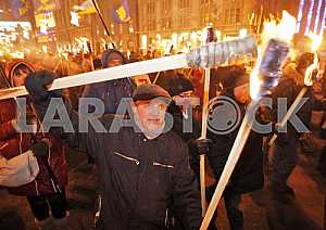 Torchlight procession in honor of the birthday of Stepan Bandera.