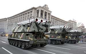 The rehearsal of the military parade in Kiev