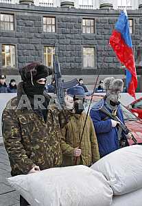 Rally against the Russian business in Ukraine.