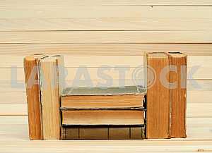 Stack of hardback books isolated on white background. Back to school. Copy space