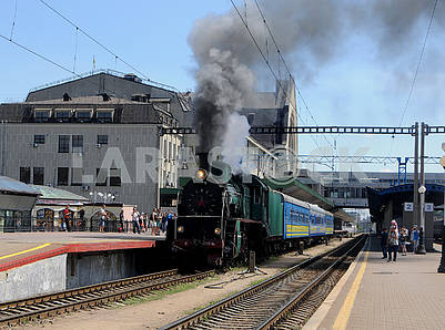 Steam locomotive train retro
