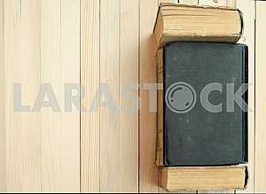 Stack of hardback books isolated on white background. Back to school. Copy space